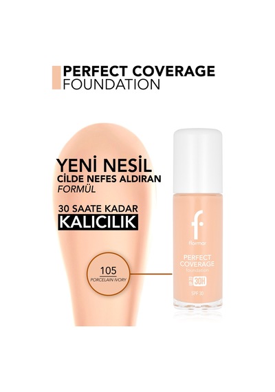 Perfect Coverage Yüksek Pigmentli & Doğal Bitişli Spf30 Fondöten 8682536106788 105prclaınıvry