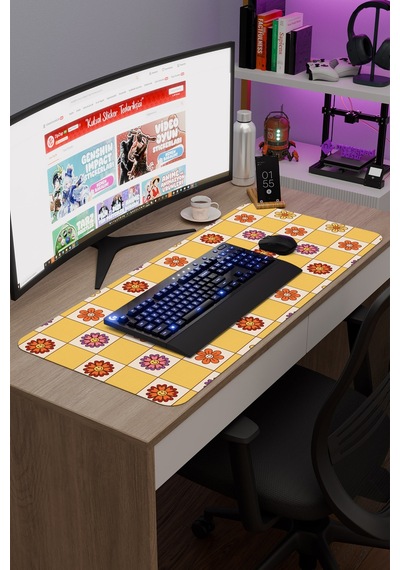 Dama Kaymaz Dikişli Kauçuk Oyuncu Mousepad V3 - 90x40 Xxl Gaming Mouse Pad Fare Altlığı