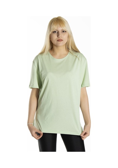 Kadın Yeşil Basic Bisiklet Yaka Oversize Pamuklu T-shirt Yeşil Kadın Yeşil Basic Bisiklet Yaka Oversize Pamuklu T-shirt Yeşil