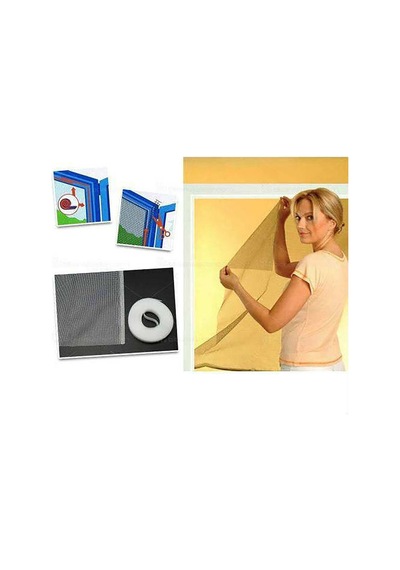 3 Adet 75x125 Cm Yapışkanlı Pratik Sök Tak Hazır Sineklik Tülü Pencere Sinekliği Siyah Renk Çam