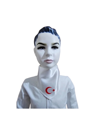 Kostüm Sarayı Ay Yıldızlı Fular Beyaz