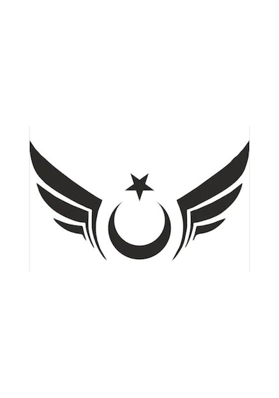 Kanatlı Türk Bayrağı Ay Yıldız Türk Sticker 01712