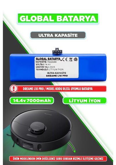 Dreame L10 Pro Uyumlu Batarya 7000mah