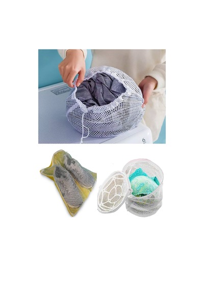 3lü Yıkama File Seti - Ayakkabı Filesi-plastik Aparatlı Sütyen Yıkama- Çamaşır Yıkama Filesi