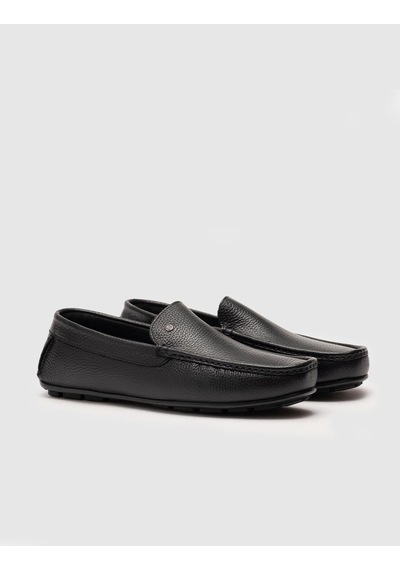 Cabani Santuna Hakiki Deri Dokulu Siyah Erkek Loafer 102567-198
