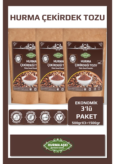 Hurma Aşkı Hurma Çekirdeği Tozu 500grx3 1500gr