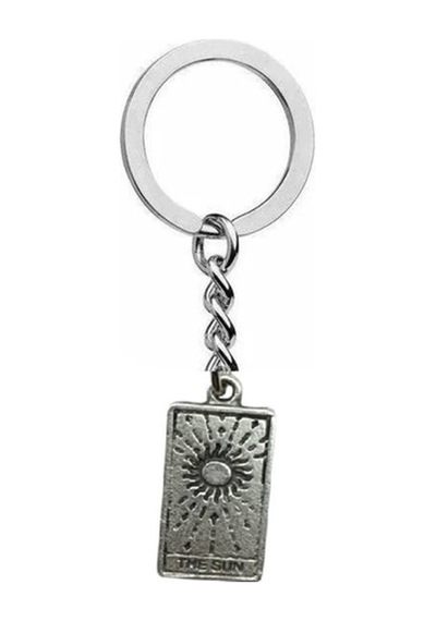 The Sun Tarot Kartı Figürlü Anahtarlık Zamak Metal k Spiritüel Unisex Aksesuar