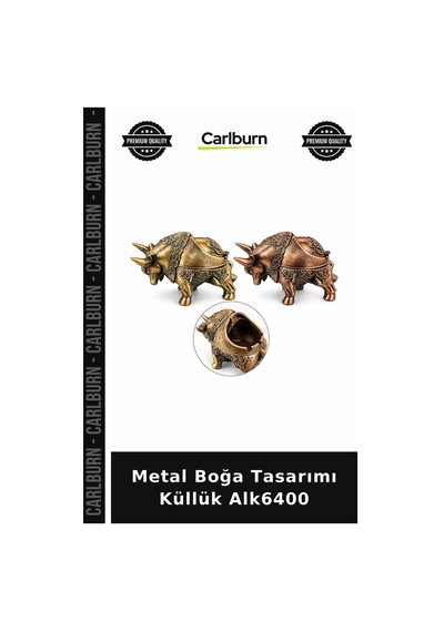 Özel Üretim Dekoratif Tasarım Hediyelik Aksesuar Metal Boğa Tasarımı Küllük Alk6400