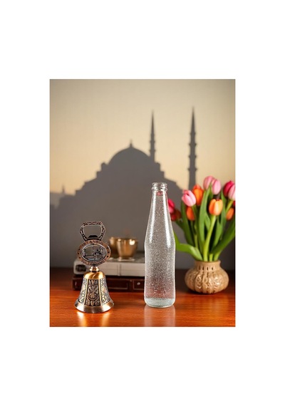 Sultanahmet Temalı Zilli Gazlı İçecek Açacağı Çelik Metal, Çan Şeklinde 11x5 CM