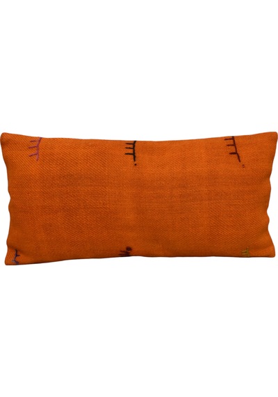 Zehra Abla Halı Yeni El Dokuma Dekoratif Lumbar Kilim Kırlent Yastık Kılıfı 6887 Çok Renkli