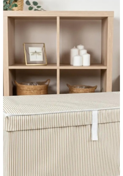 3 Adet Alas Kahverengi Çok Amaçlı Kapaklı Kutu Hurç Megaplus 70x40x30 Cm