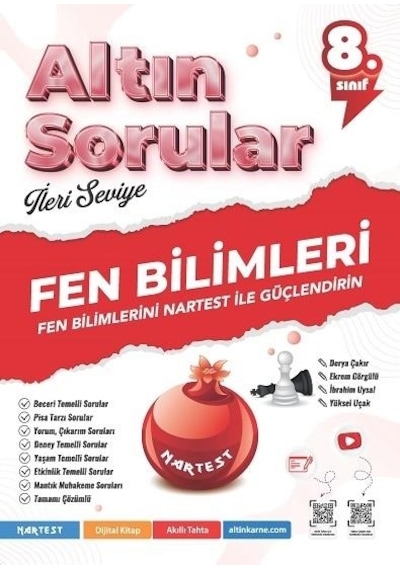 Nartest Yayınları 8.sınıf Altın Sorular İleri Seviye Türkçe-matematik-fen Bilimleri-inkılap Tarihi Seti 4 Kitap