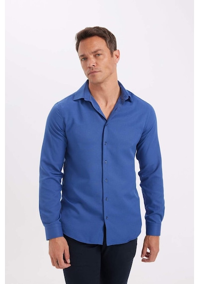 DeFacto Modern Fit Polo Yaka Poplin Uzun Kollu Gömlek R4340AZNSIN239