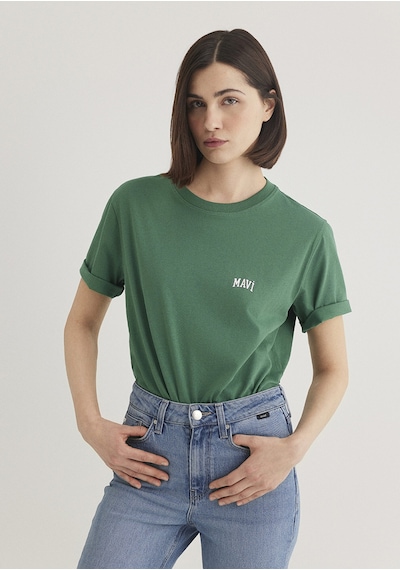 Mavi - Mavi Logo Baskılı Yeşil Tişört 1611900-71874 Yeşil