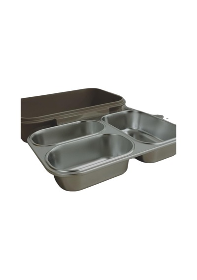 Aryıldız Bento Dikdörtgen 3 Bölmeli Lunch Box Yemek Termosu Kahverengi 1000 Ml Kahverengi