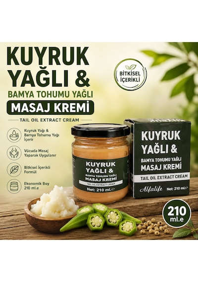 Naturia Kuyruk Yağlı Bamya Tohumu Yağlı Masaj Kremi 210 ML