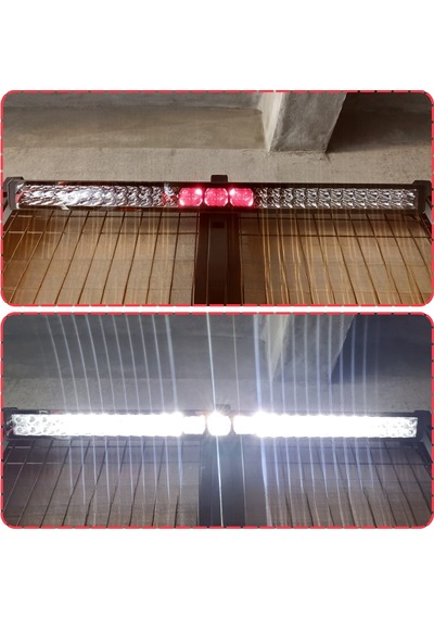 Off-road Premium Tavan Led Bar 105 Cm Beyaz Işık Projektör Kırmızı Göz Gündüz Led Metal Gövde