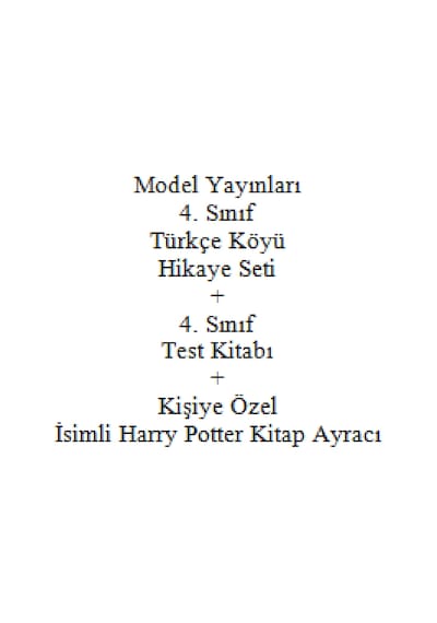 4. Sınıf Hikaye Kitabı Seti Model Yayınları Türkçe Köyü + 4. Sınıf Test Kitabı + Kişiye Özel İsimli Harry Potter Kitap Ayracı