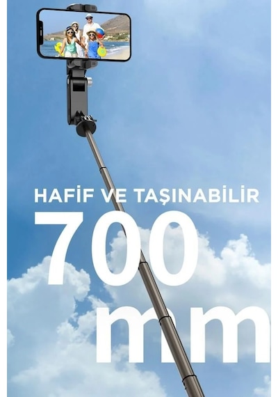 Özel Seri Çekim Seti Hareketli Stant Mobil Aksesuar Q18 Siyah Gimbal Selfie Çubuğu