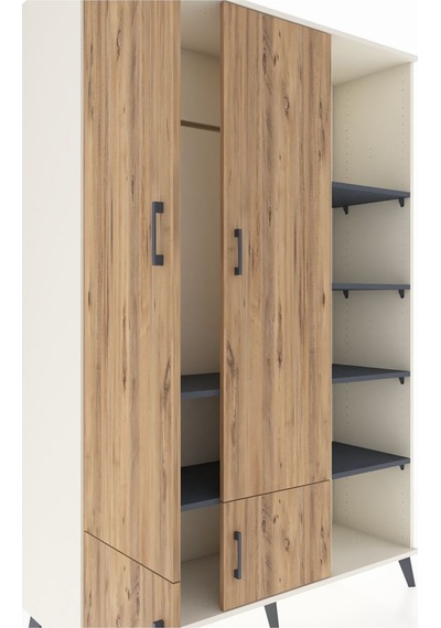 Hyperion Dolap 6 Raflı 4 Kapaklı Tek Askılı 132x44x195 Aytaşı-çam/antrasit Atlas Çam/antrasıt Hyperion Dolap 6 Raflı 4 Kapaklı Tek Askılı 132x44x195 Aytaşı-çam/antrasit Atlas Çam/antrasıt