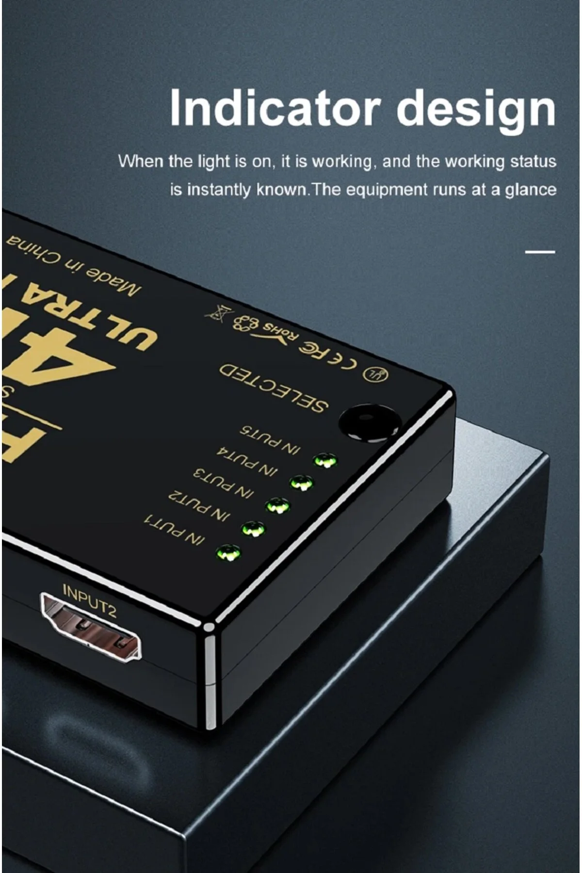 4k Hdmı Uyumlu Switcher Hd 1080p 5 Port Hd Kvm Switch Hub Ir Uzaktan Kumanda İle Hdtv Dvd Tv 001