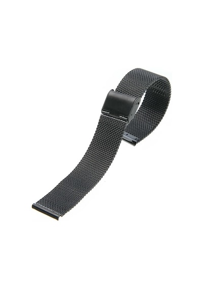 24Mm Saat Kordonu Siyah Çelik Hasır Kolçak 1.Kalite Örgü Kordon