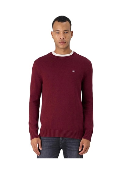 Tommy Hilfiger Tjm Slım Essntls C-neck Sweater Erkek Bordo Kazak Dm0dm18370vlp Mor