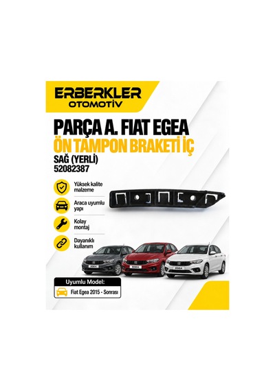 Parça A. Fıat Egea Ön Tampon Braketi Iç Yerli Sağ 2015- 52082387 - Erb900