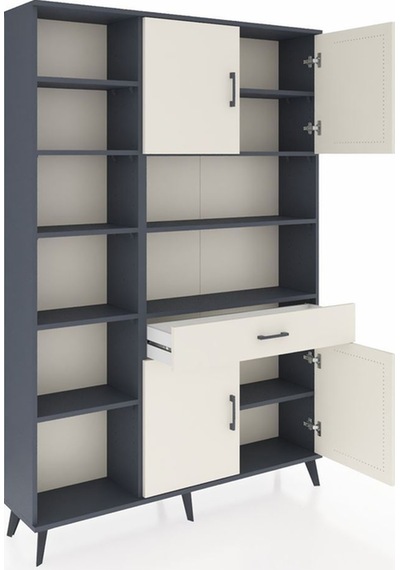 Arges Dolap 10 Raflı Tek Çekmeceli 4 Kapaklı 132x30x195 Antrasit-aytaşı/aytaşı Aytası/aytası Arges Dolap 10 Raflı Tek Çekmeceli 4 Kapaklı 132x30x195 Antrasit-aytaşı/aytaşı Aytası/aytası