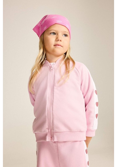 Defacto Kalp Baskılı Kalın Sweatshirt Kumaşı Fermuarlı Sweathirt Hırka Kız Bebek I0212a526aupr66 Mor-pr66
