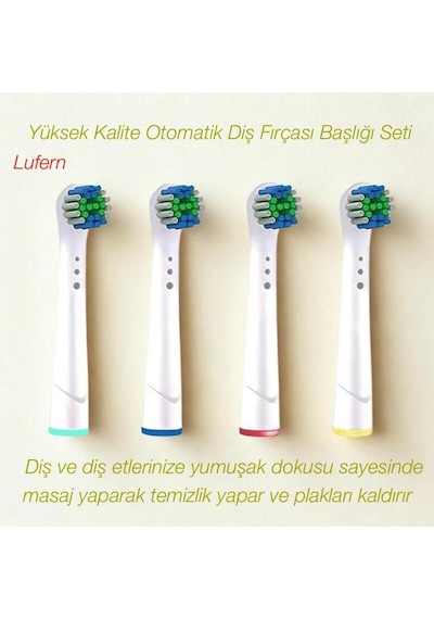 Yüksek Kalite Otomatik Diş Fırçası Başlığı Seti Yumuşak Doku Masaj Temizlik Plak Mükemmel Tasarım
