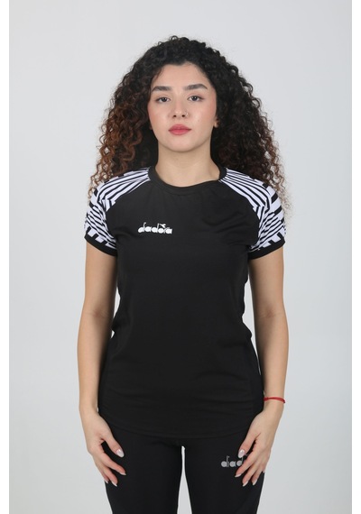 Diadora Bahia Kadın Tişört Siyah Beyaz Çok Renkli