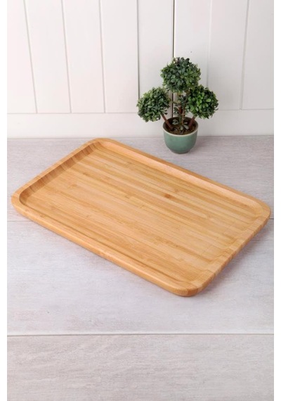 Bambu Lüx Dikdörtgen Büyük Servis-sunum Tabağı 30x20x1,8cm Bambu Bamboo