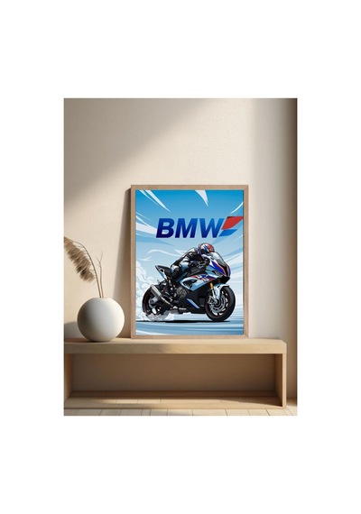 Bmw Doğal Ahşap Çerçeveli Tek Parça Dekoratif Tablo Çok Renkli - 818981869 Çok Renkli