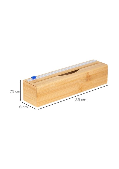 Pbt-588 Bambu Tek Bölmeli Streç Folyo Kesme Kutusu 33x8x7,5cm