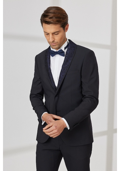 AC&Co / Altınyıldız Classics Erkek Lacivert Slim Fit Dar Kesim Çıkma Şal Yaka Yünlü Smokin Takım Lacivert AC&Co / Altınyıldız Classics Erkek Lacivert Slim Fit Dar Kesim Çıkma Şal Yaka Yünlü Smokin Takım Lacivert