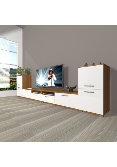Decoraktiv Eko 9200 Slm Tv Ünitesi Tv Sehpası Ceviz - Beyaz