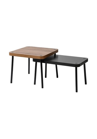 Ikea Sonhult Sehpa Seti, Gri-ceviz Görünüm, 2 Parça