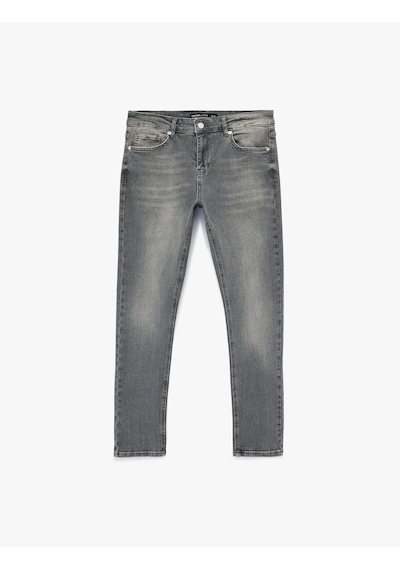 Koton Normal Bel Pamuklu Cepli Skinny Fit Jean Pantolon - Michael Jean Gri 6sam40016nd Gri