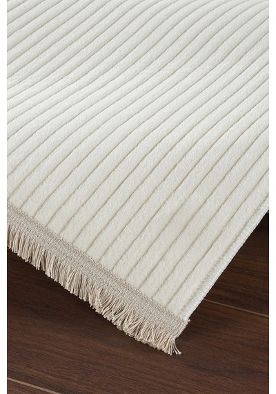 Tropikal Home Relax Dekoratif Kaymaz Tabanlı Yıkanabilir ve Leke Tutmaz Dört Mevsim Yolluk Krem