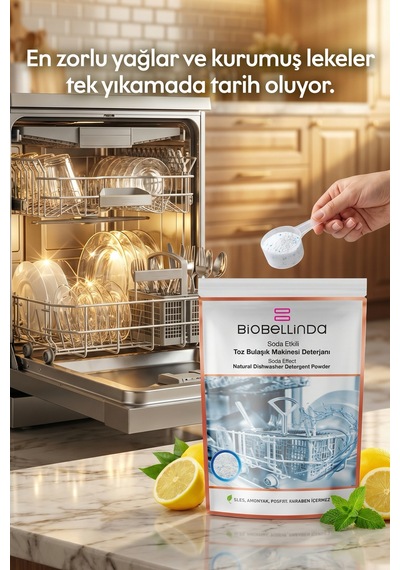 Doğal Soda Etkili Toz Bulaşık Makinesi Deterjanı 650 Ml