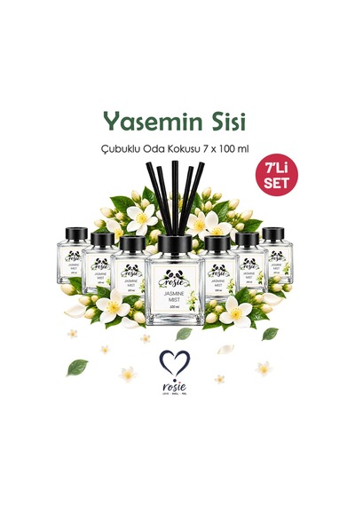 Rosie Yasemin 7'li Çubuklu Oda Kokusu Seti 7 X 100 Ml Ferah Ve Zarif Çiçeksi Koku