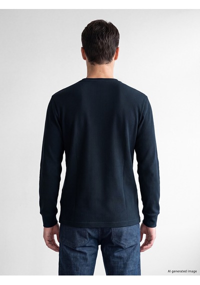 Lcwaıkıkı Classic Lacivert Bisiklet Yaka Dokulu Erkek Tişört