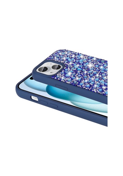 Apple Uyumlu iPhone 15 Kılıf Parlak Taşlı Tasarım Zore Linea Diamond Kapak Pembe