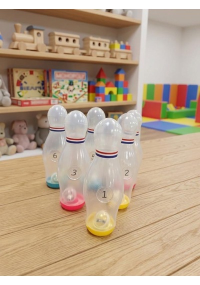 8 Parçalı Şeffaf Işıklı Ve Sesli 6'lı Labutlu 2 Toplu Taşıma Çantalı Oyuncak Bowling Seti