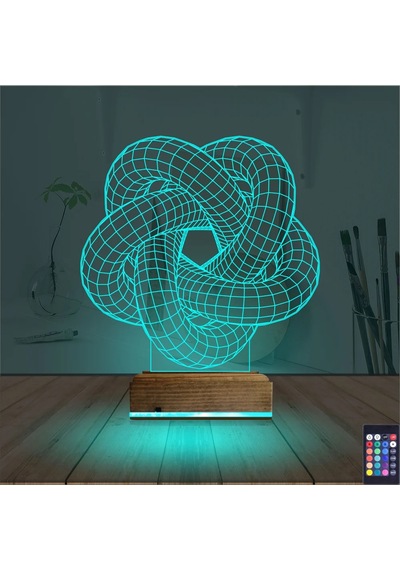 Luvivia Geometrik Dekoratif 3d Lamba - Masa Gece Lambası V3 Şeffaf
