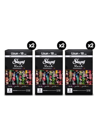 Sleepy Black Premium Plus Hijyenik Ped Mega Fırsat Paketi Uzun 108 Adet