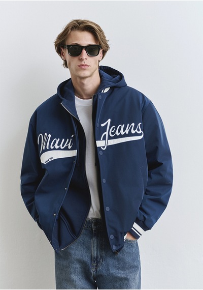 Mavi - Mavi Jeans Baskılı Lacivert Kolej Ceket 0110624-89353 Lacivert