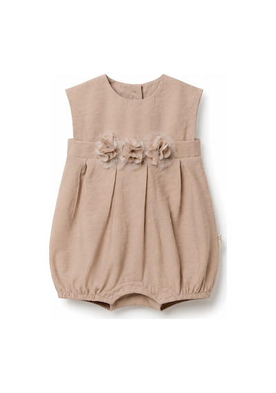 Babyhola Pileli Bayramlık Kız Bebek Tulum 12825 Kahverengi
