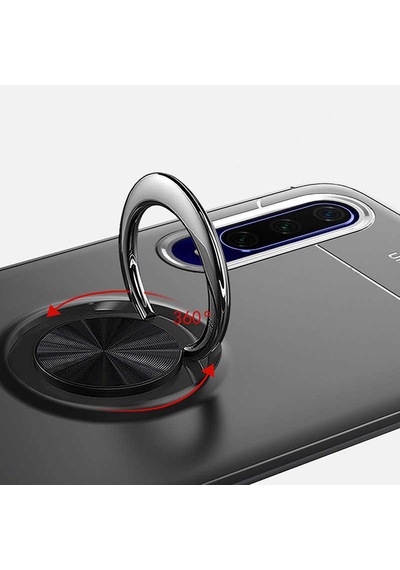 Huawei P Smart Pro 2019 Kılıf Zore Ravel Silikon Kapak Siyah-Rose Gold